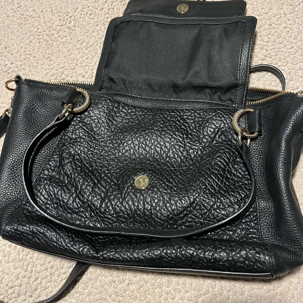 Vince Camuto Black Soft Leather Textured Shoulder Bag - Picture 3 of 5